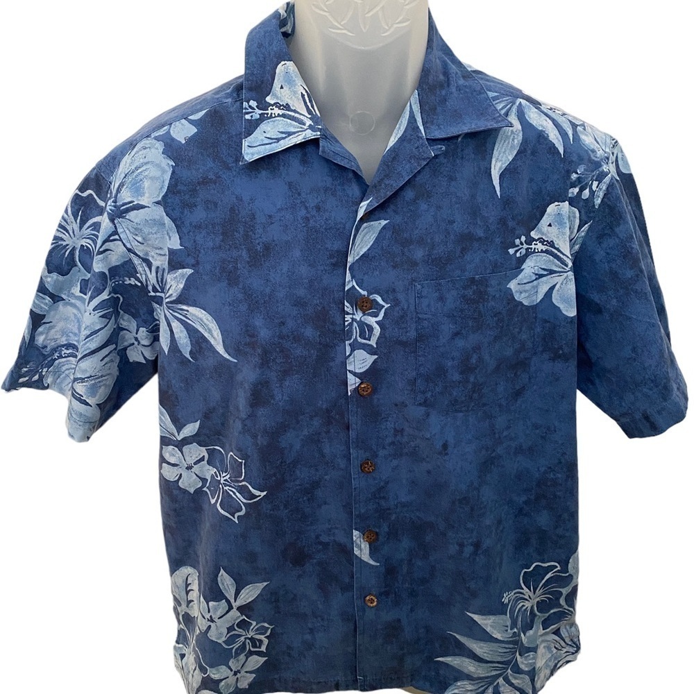QUIKSILVER Edition Blue Hawaii Tropical Aloha Shirt Men S Small Comfort Fit